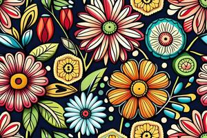 Beautiful flowers repeating pattern photo