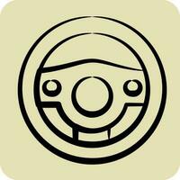 Icon teering Wheel. suitable for Automotive symbol. hand drawn style. simple design editable vector