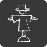 Icon Scarecrow. suitable for Garden symbol. chalk Style. simple design editable. design template vector. simple illustration vector