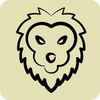 icono león. relacionado a animal cabeza símbolo. mano dibujado estilo. sencillo diseño editable vector