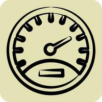 Icon Speedometer. suitable for education symbol. hand drawn style. simple design editable. design template vector