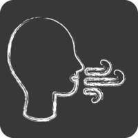 Icon Difficulty Breathing. suitable for flu symbol. chalk Style. simple design editable. design template vector