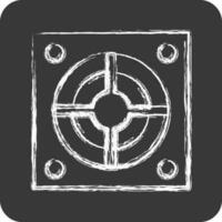 Icon Power Supply. suitable for Computer Components symbol. chalk Style. simple design editable. design template vector