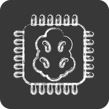 icono artificial inteligencia. relacionado a máquina aprendizaje símbolo. tiza estilo. sencillo diseño editable vector