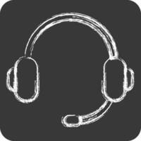 Icon Headphone. suitable for Computer Components symbol. chalk Style. simple design editable. design template vector