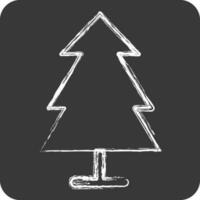Icon Pine. suitable for City Park symbol. chalk Style. simple design editable. design template vector