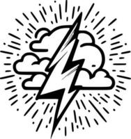 Lightning, Minimalist and Simple Silhouette - Vector illustration