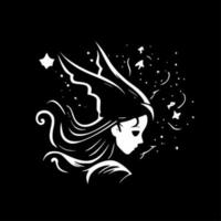 mágico - negro y blanco aislado icono - vector ilustración