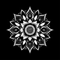 Mandala, Black and White Vector illustration