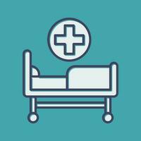 icono de vector de cama de hospital