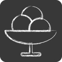 Icon Gelato Bowl. suitable for education symbol. chalk Style. simple design editable. design template vector