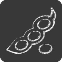 Icon Soya Beans. suitable for Nuts symbol. chalk Style. simple design editable. design template vector