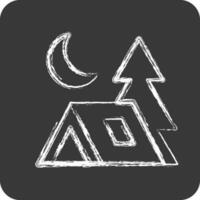 Icon Camp. suitable for Summer symbol. chalk Style. simple design editable. design template vector. simple illustration vector