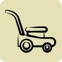 Icon Mower. suitable for Garden symbol. hand drawn style. simple design editable. design template vector. simple illustration vector