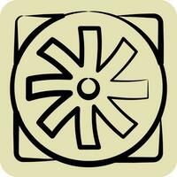 Icon Fan. suitable for Computer Components symbol. hand drawn style. simple design editable. design template vector