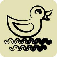 Icon Duck. suitable for City Park symbol. hand drawn style. simple design editable. design template vector