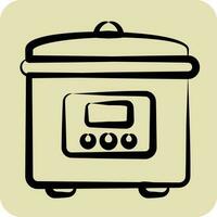 Icon Rice Cooker. suitable for Kitchen Appliances symbol. hand drawn style. simple design editable vector