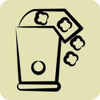 Icon Popcorn Maker. suitable for Kitchen Appliances symbol. hand drawn style. simple design editable vector