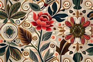beautiful flowers wallpaper repeating pattern photo