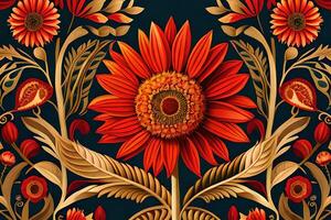 beautiful sunflowers repeating pattern photo