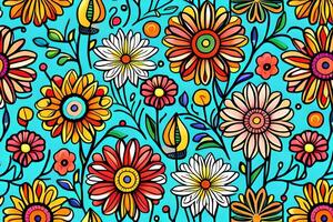 Beautiful flowers repeating pattern photo