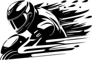 Racing, Black and White Vector illustration