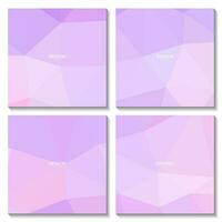 set of pink purple abstract squares background with triangle shape vector
