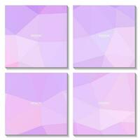 set of pink purple abstract squares background with triangle shape vector