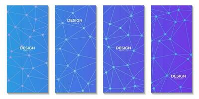 set of brochures abstract colorful geometric background with triangle shape pattern and molecular vector