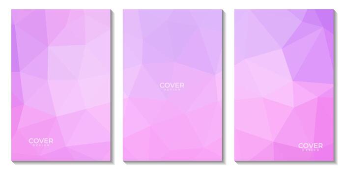 conjunto de cubre modelo con rosado púrpura resumen antecedentes con triángulo forma vector