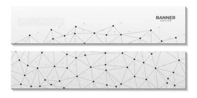 abstract grey geometric banners background with triangle shape pattern and molecular vector