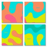 set of squares abstract vector colorful organic summer background