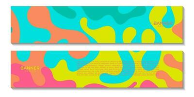set of banners abstract vector colorful organic summer background