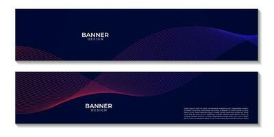 Banners set Modern Flow Colorful Wave Lines Digital Equalizer Background Design vector