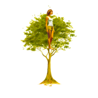 girl on tree png