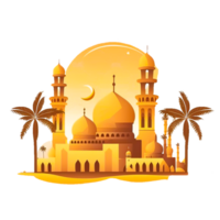 Eid Mubarak mosque illustration png