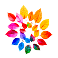 ai génératif coloré feuilles modèle png