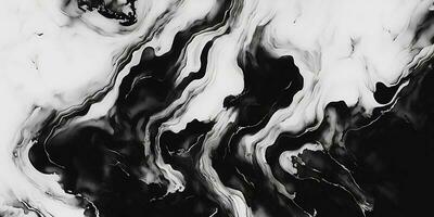 Black and white marble texture background. Alcohol ink effect. Liquid waves and drops luxury backdrop. Abstract fluid art. Monochrome contemporary wallpaper photo