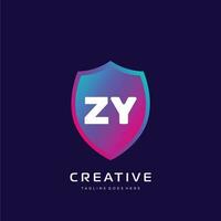 ZY initial logo With Colorful template vector. vector