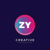 ZY initial logo With Colorful template vector. vector