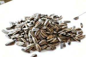 Sunflower seeds for eating as snack in freetimes. photo