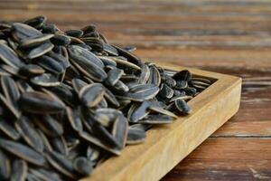 Sunflower seeds for eating as snack in freetimes. photo