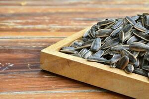 Sunflower seeds for eating as snack in freetimes. photo