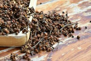 A pile of Sichuan pepper seeds photo