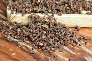 A pile of Sichuan pepper seeds photo