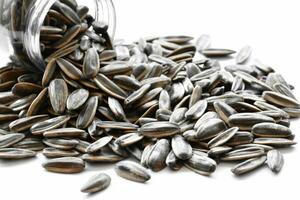 Sunflower seeds for eating as snack in freetimes. photo