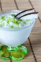 Delicious and refreshing cold coconut lemonade photo