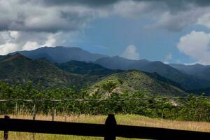 View of the majestic mountains at the region of Valle del Cauca in Colombia photo