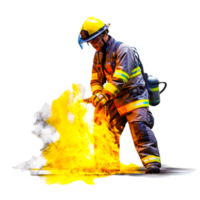 AI generative firefighter illustration png