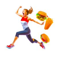 girl running from junk png